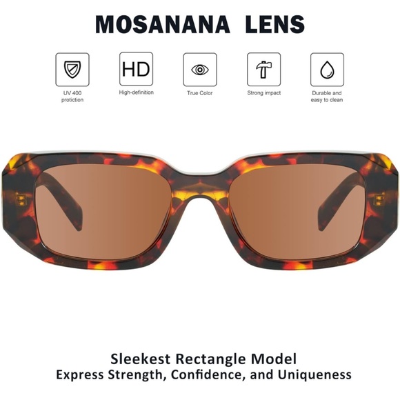 ๐ MUST GO ๐ Trendy rectangle tortoiseshell sunglasses - Picture 4 of 5